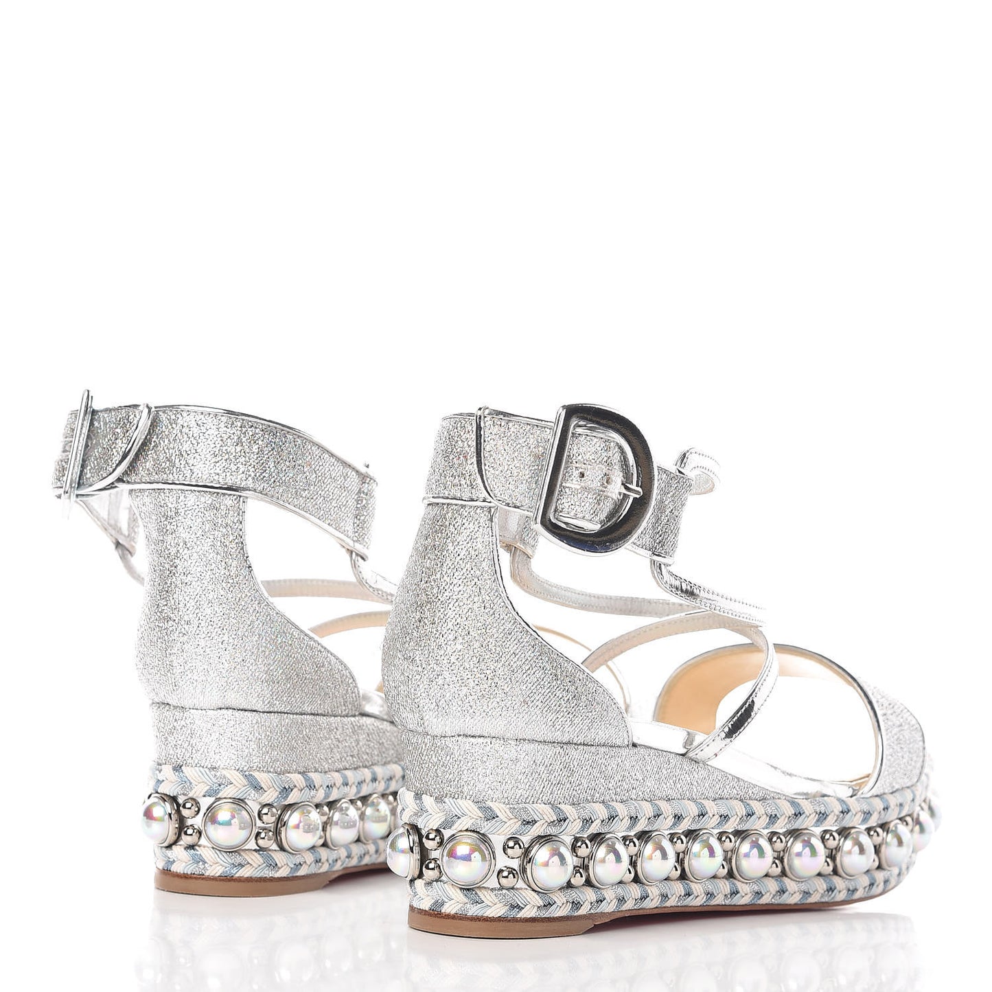 Crepe Satin Specchio Lurex Chocazeppa 60 Platform Sandals 38 Silver