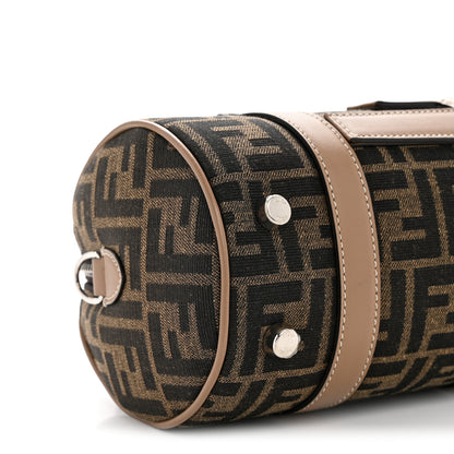 Fendi Recycled Fabric Jacquard Vitello Grace FF 1974 Mini O'Lock Bowling Bag Tobacco Moro Sand 9 of 11