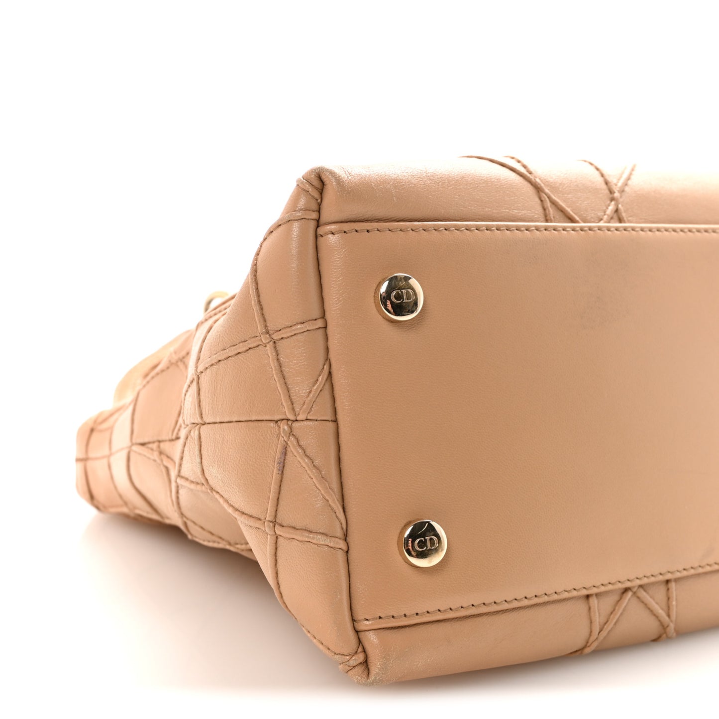Lambskin Cannage Medium Granville Tote Beige
