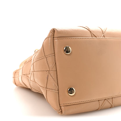 Christian Dior Lambskin Cannage Medium Granville Tote Beige 8 of 9