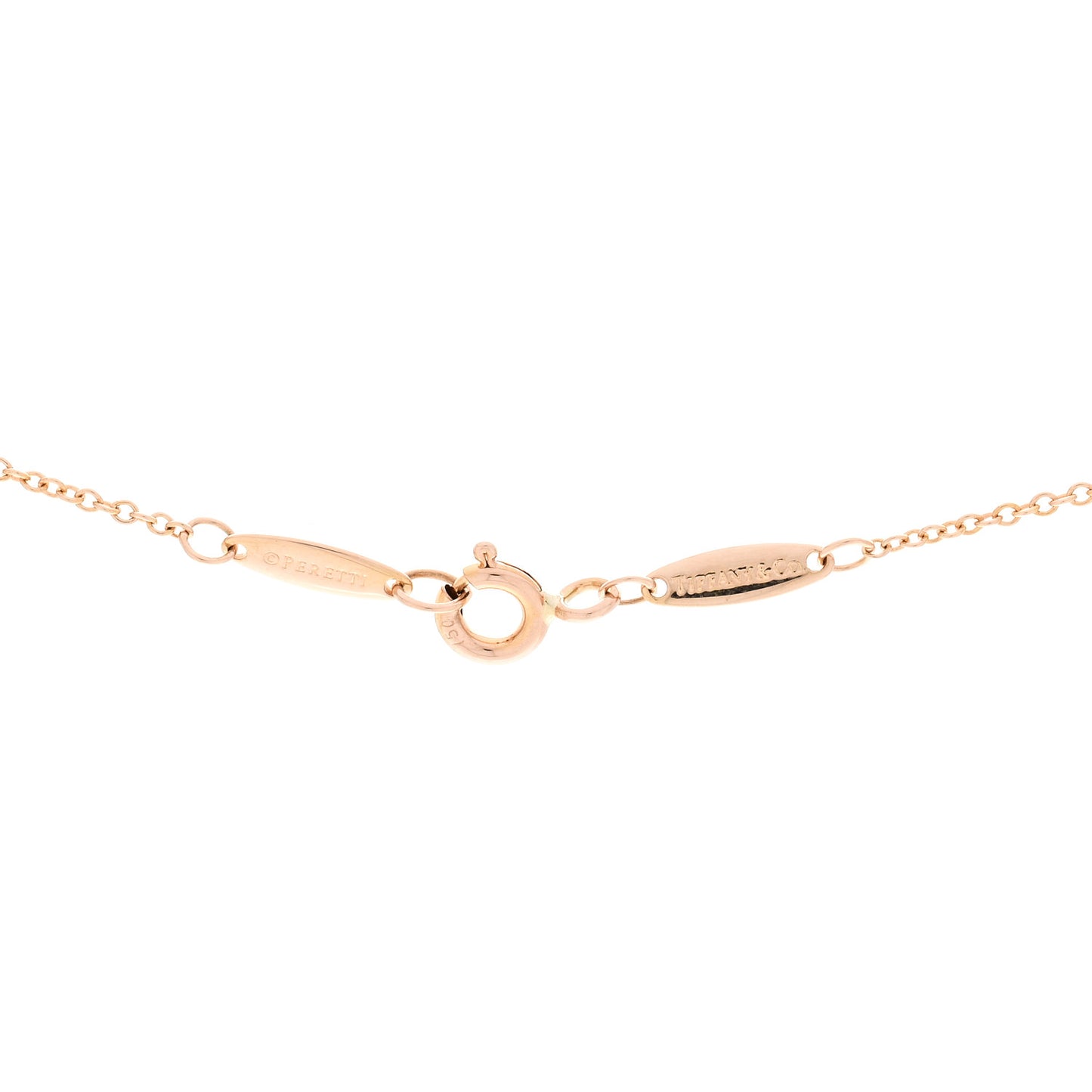 18K Rose Gold Diamond .33ct Elsa Peretti Diamonds by the Yard Pendant Necklace