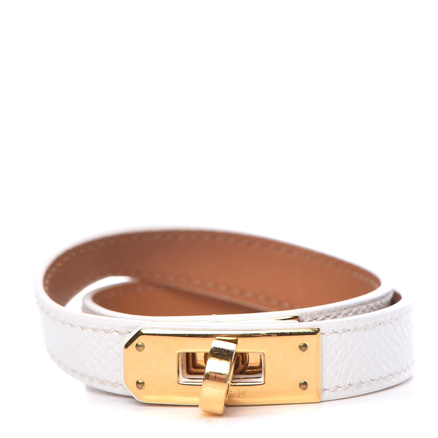 Epsom Kelly Double Tour Bracelet M White