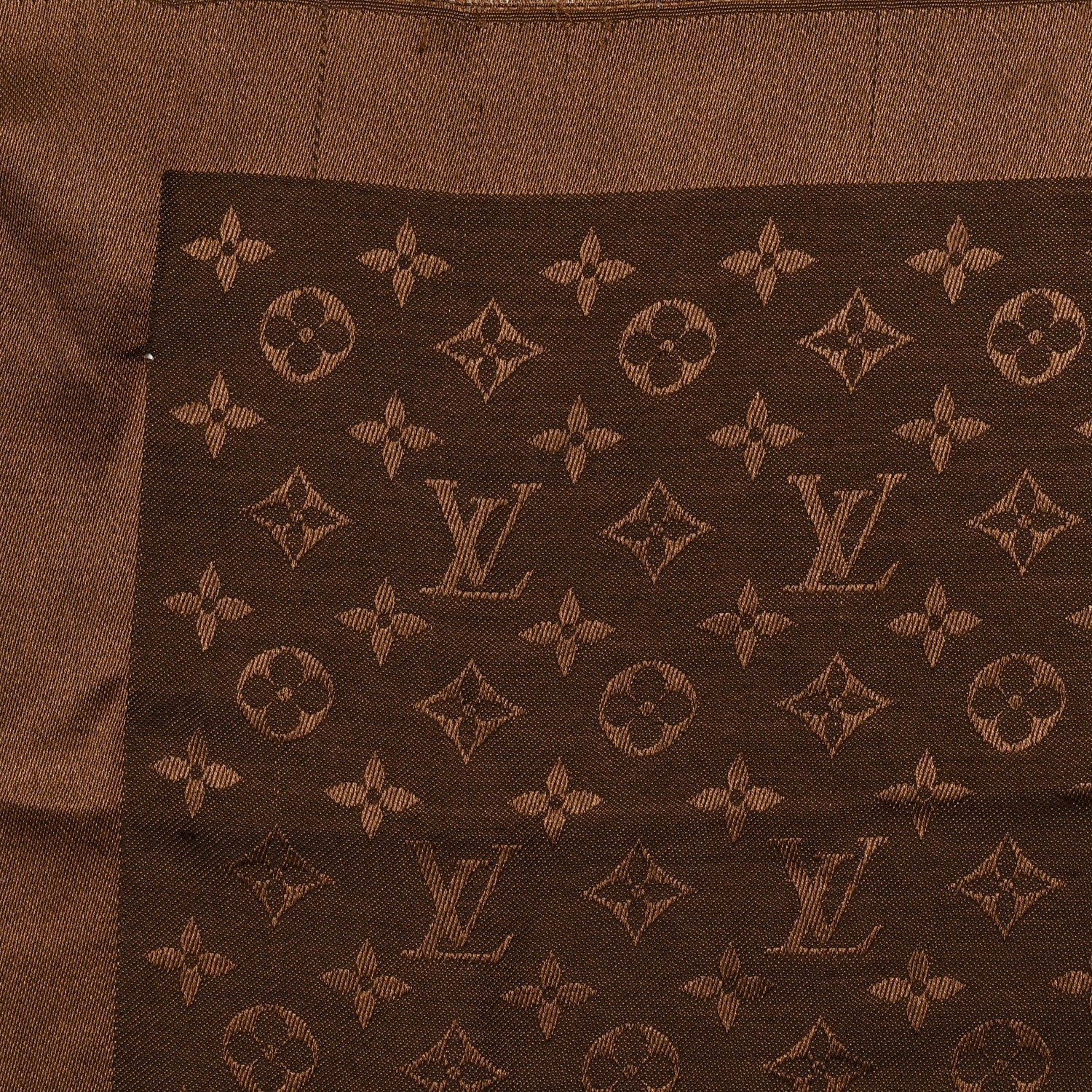 Louis Vuitton Silk Wool Monogram Denim Shawl Chocolate 4 of 5