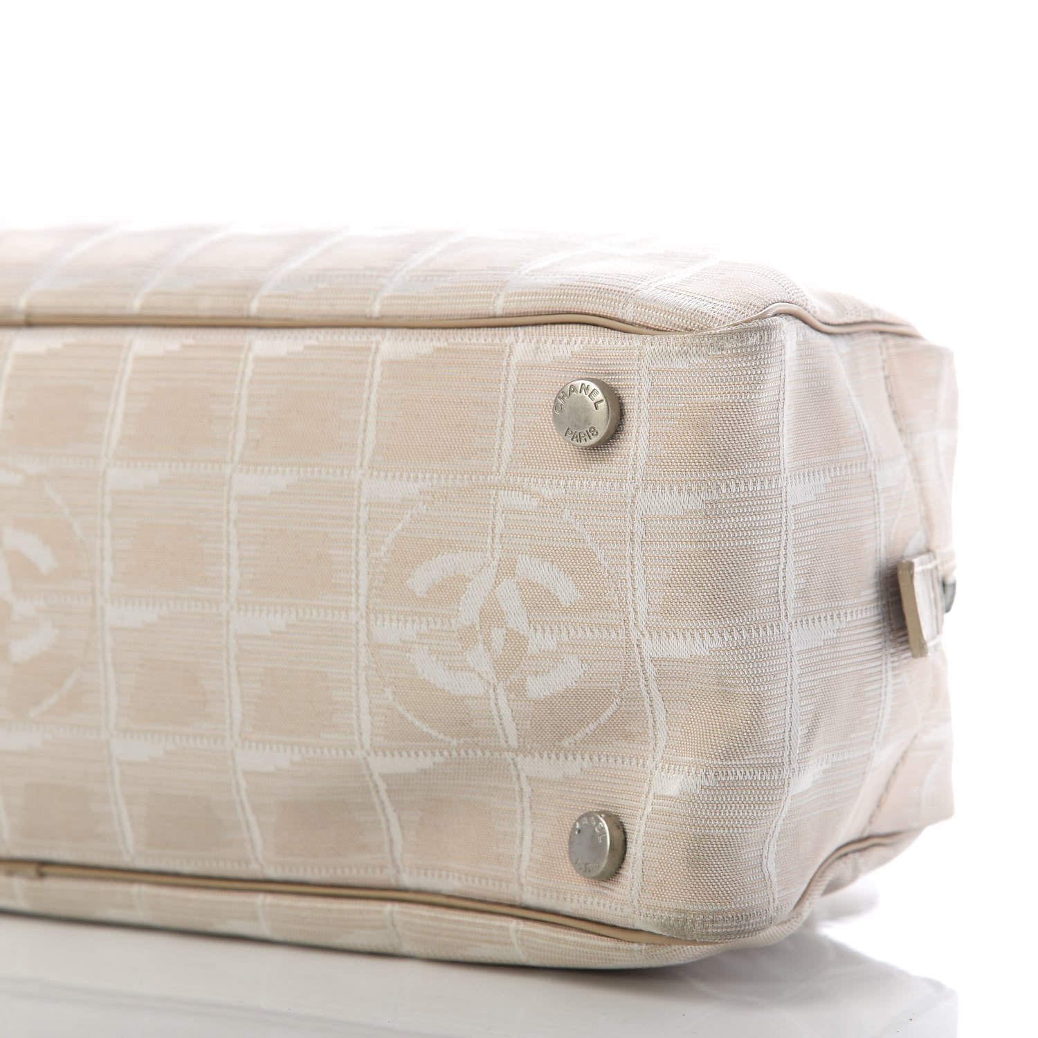 Chanel Nylon Travel Bowler Beige 7 of 12