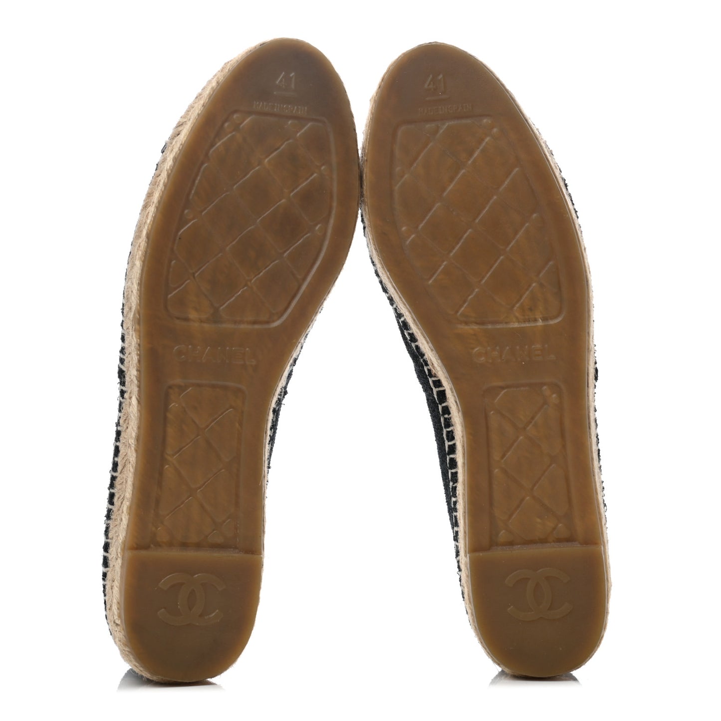 Fabric Patent Calfskin CC Espadrilles 41 Black