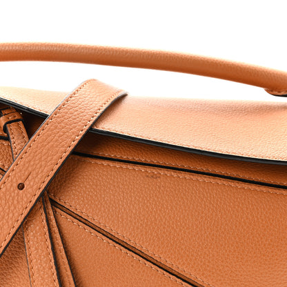 Loewe Grained Calfskin Small Puzzle Bag Tan 7 of 9