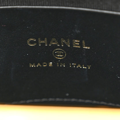 Chanel Patent Crumpled Lambskin Shiny Lambskin Quilted Maxi Bow Clutch With Chain Black Pink 6 of 11