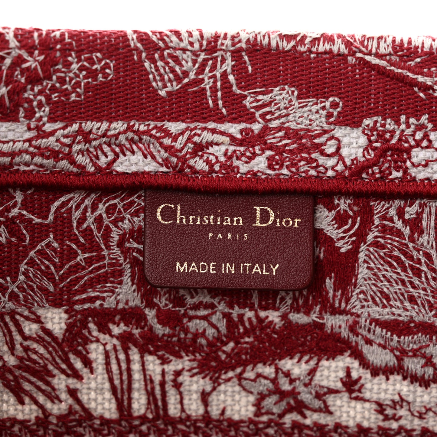 Canvas Embroidered Medium Dioriviera Toile De Jouy Book Tote Raspberry