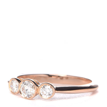 Tiffany 18K Rose Gold Diamond Three Stone Milgrain Ring 49 5 3 of 5