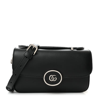 Gucci Senna Calfskin Petite GG Top Handle Shoulder Bag Black 1 of 10