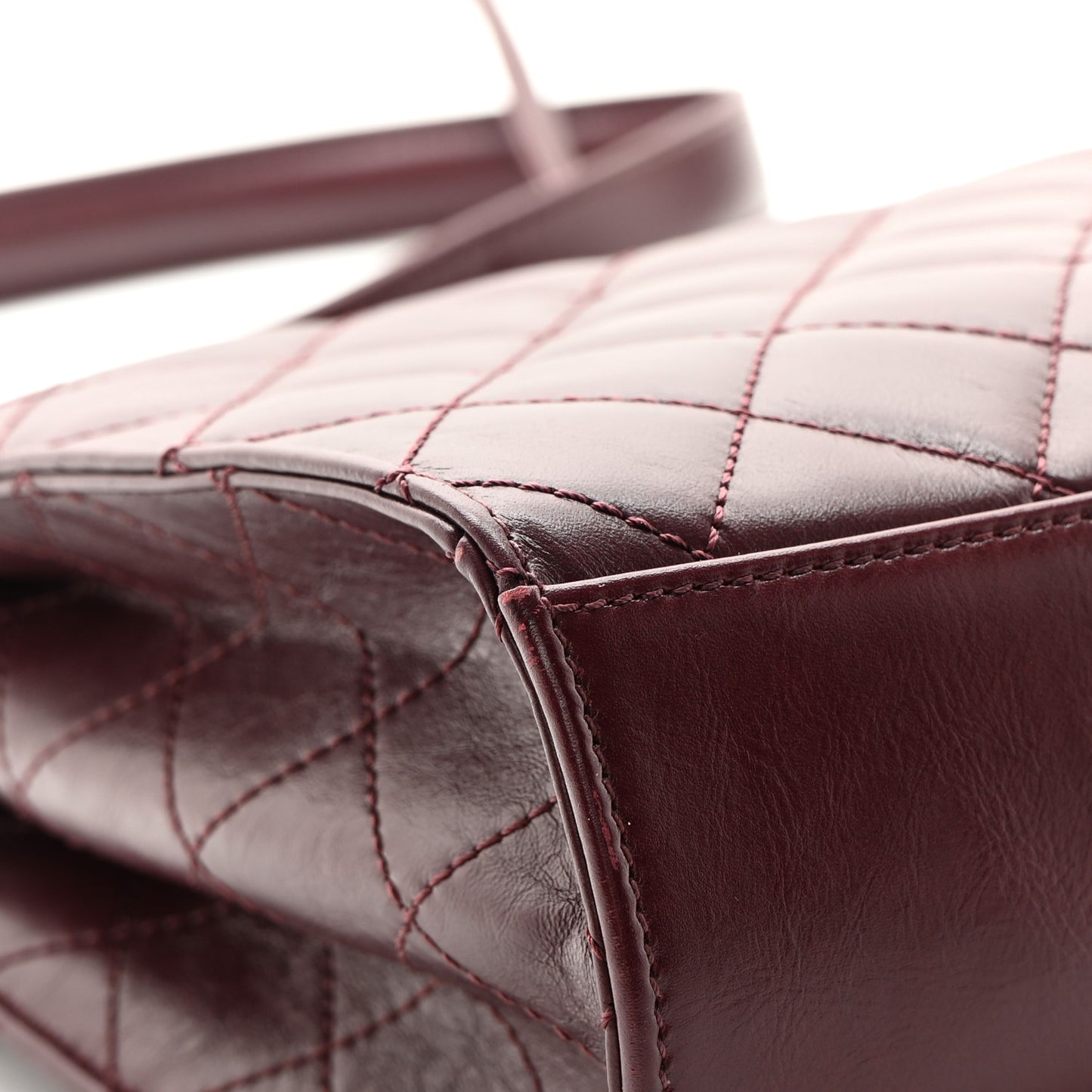 Calfskin Quilted Mad About Quilting Medium Flap Burgundy