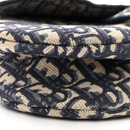 Christian Dior Oblique Embroidered Saddle Bag Blue 9 of 11