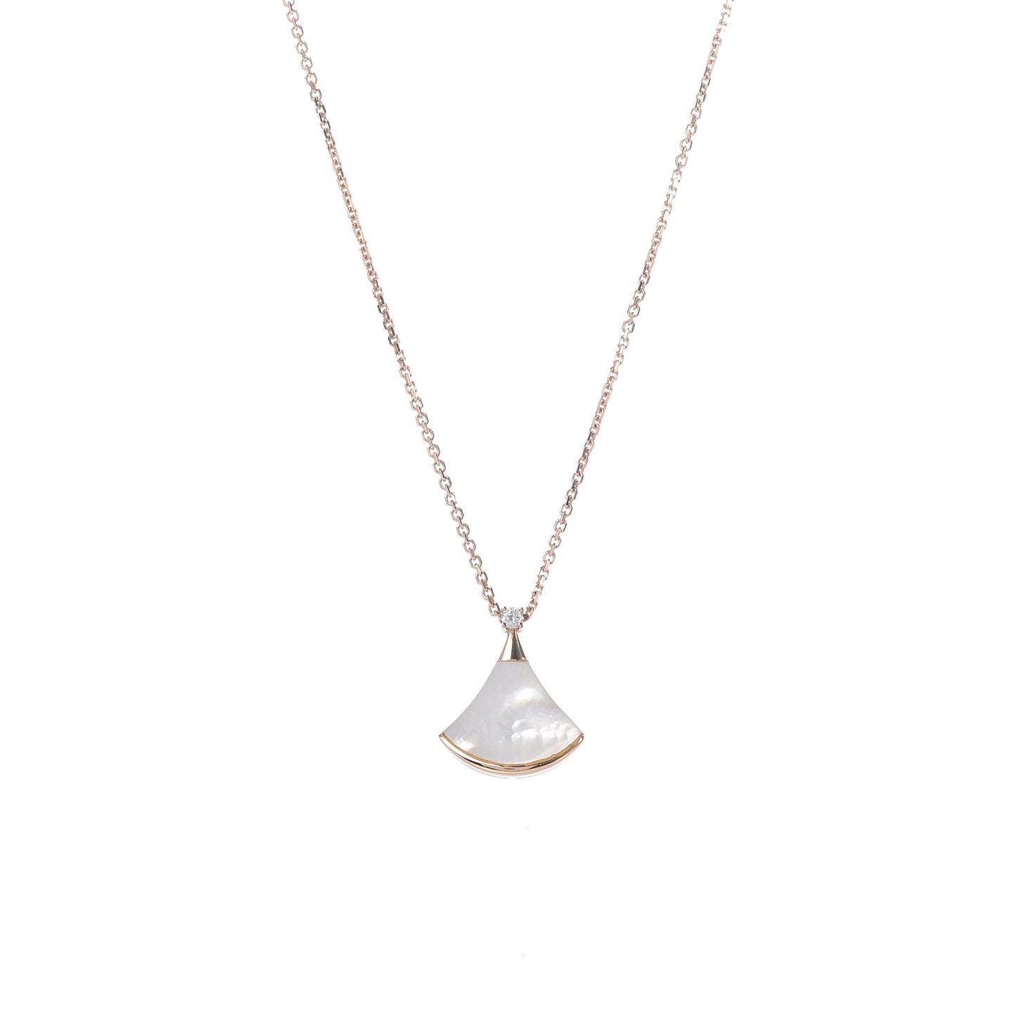 18K Rose Gold Diamond Mother of Pearl Small Divas' Dream Pendant Necklace