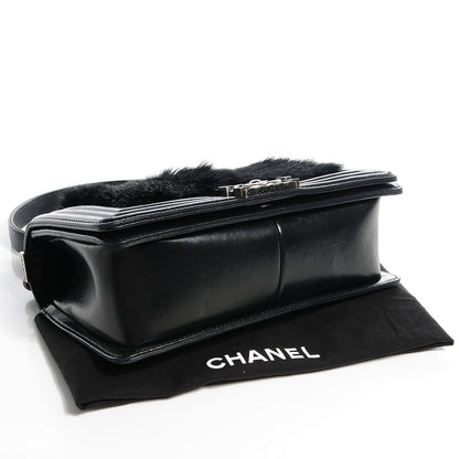 Chanel Goat Hair Medium Celtic Boy Flap Black 4 of 8