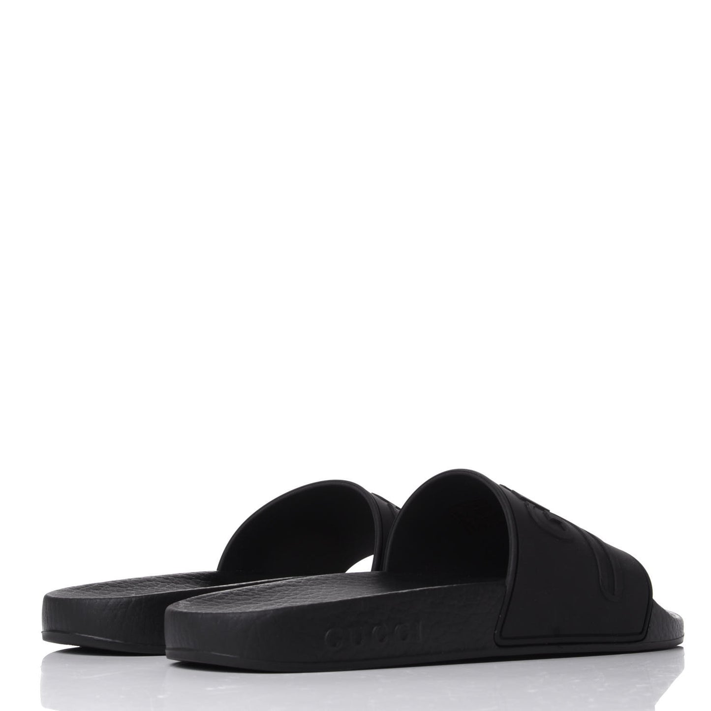 Rubber Womens Logo Slide Sandals 37 Black