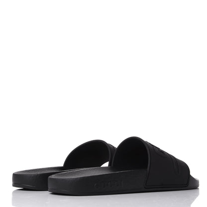 Gucci Rubber Womens Logo Slide Sandals 37 Black 4 of 8