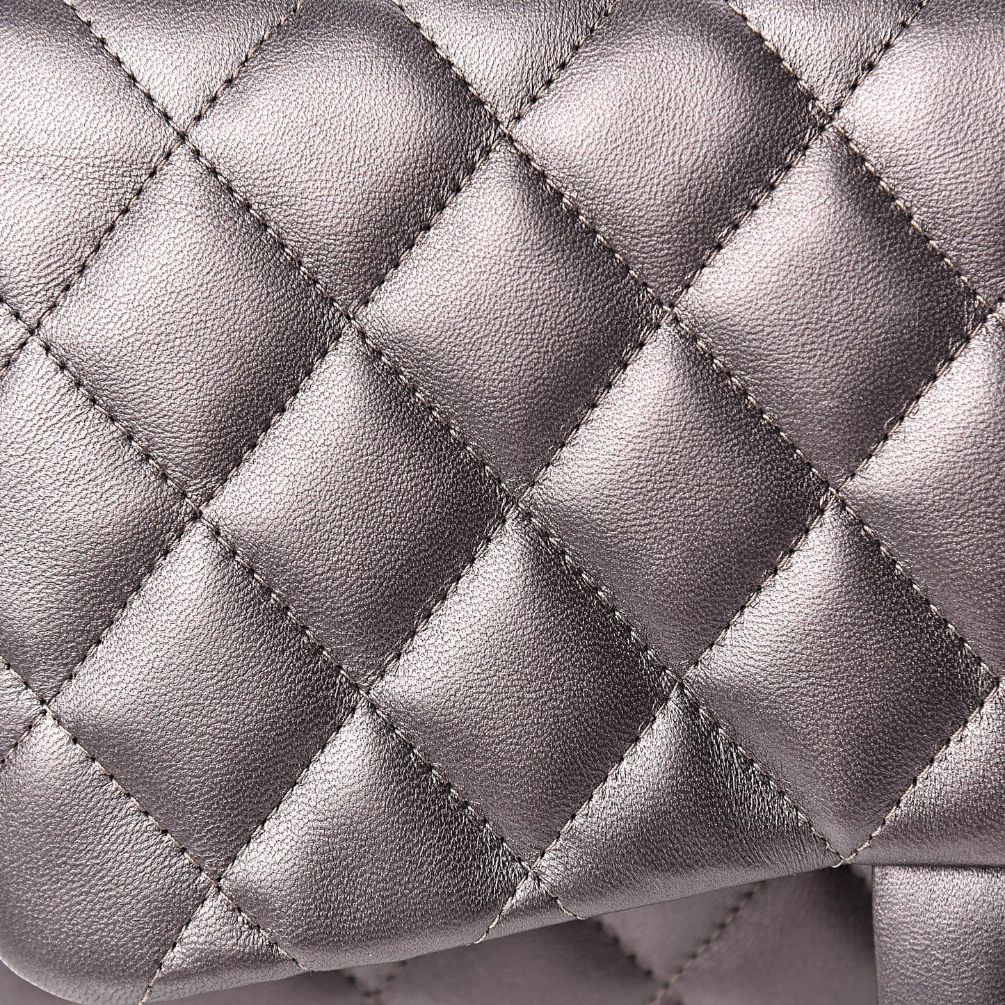 Metallic Lambskin Quilted Jumbo Single Flap Dark Grey