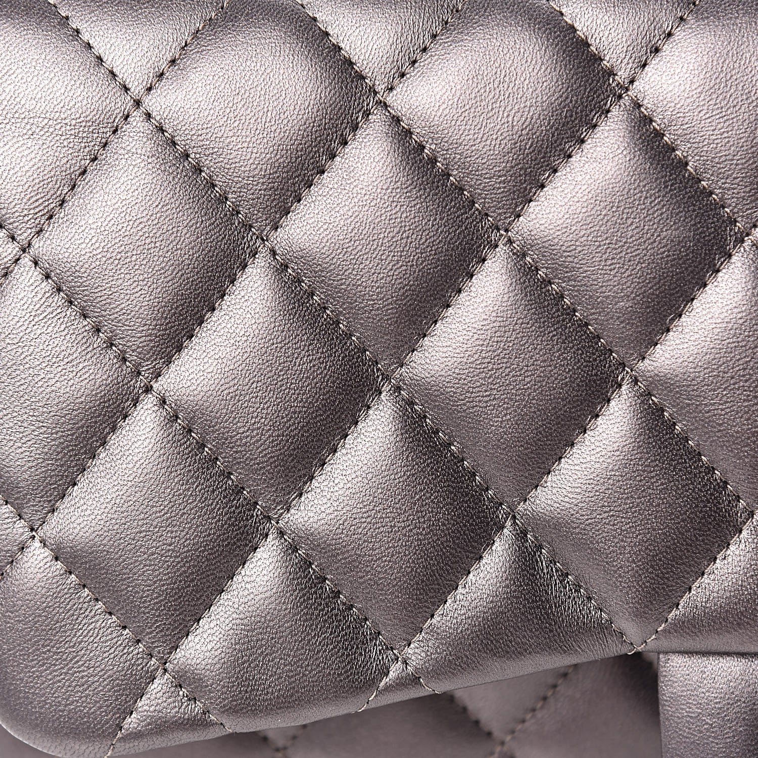 Chanel Metallic Lambskin Quilted Jumbo Single Flap Dark Grey 10 of 14