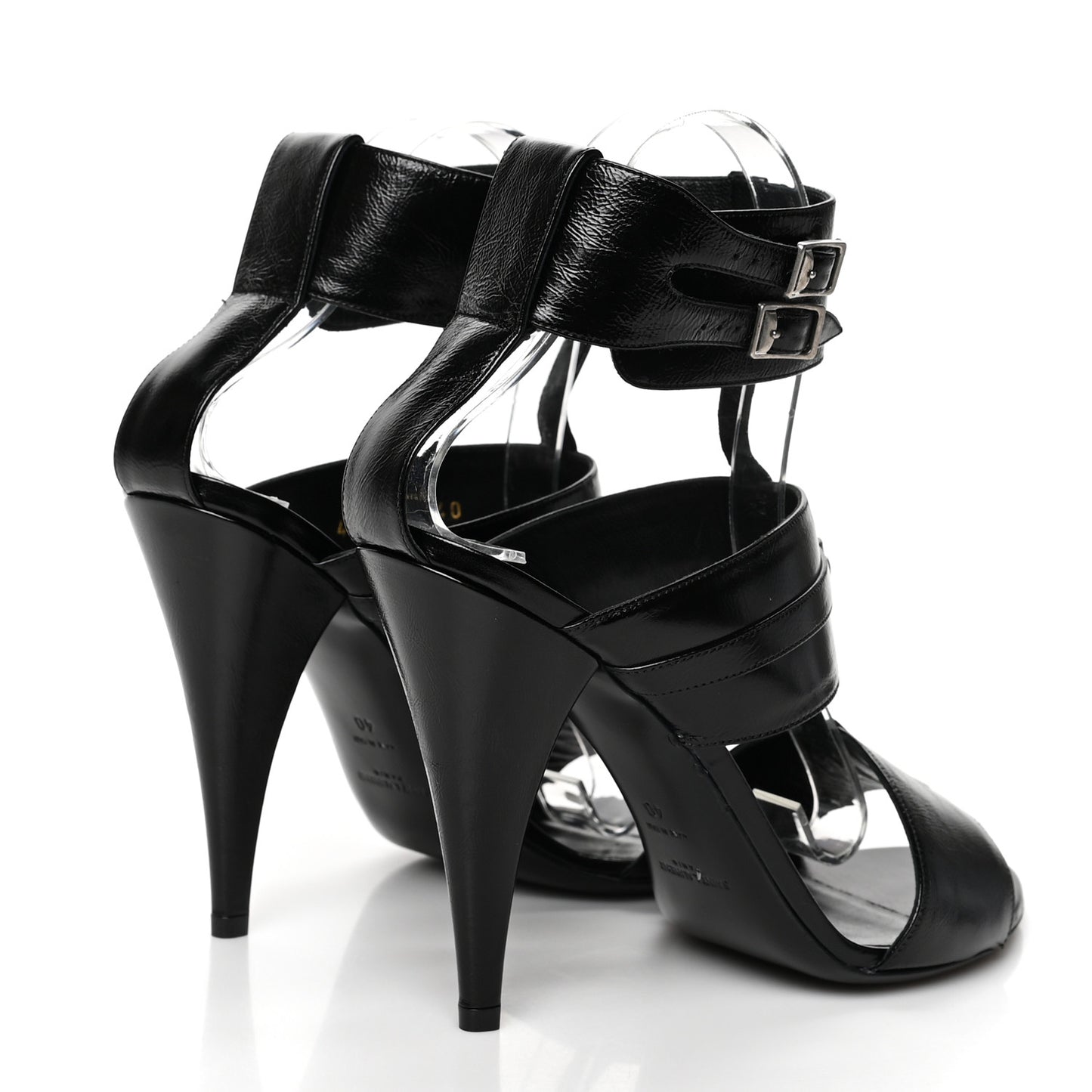Shiny Calfskin Fetish Sandal 40 Black
