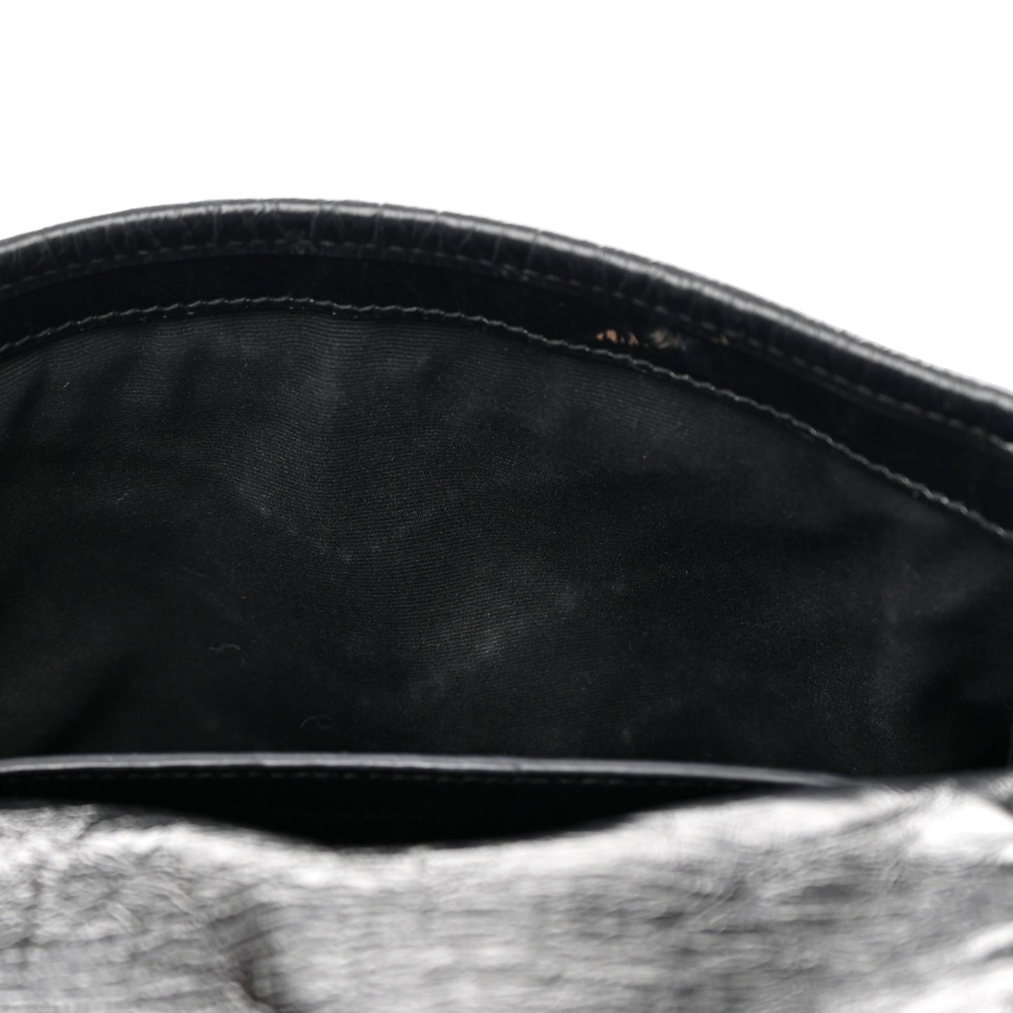 Crinkled Calfskin Matelasse Monogram Baby Niki Chain Satchel Black