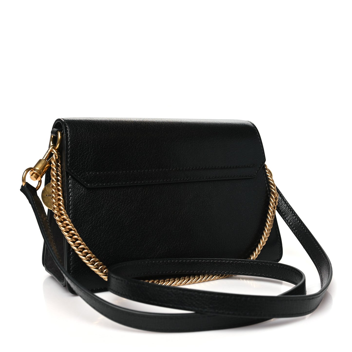 Goatskin Suede Small GV3 Shoulder Bag Black Grey