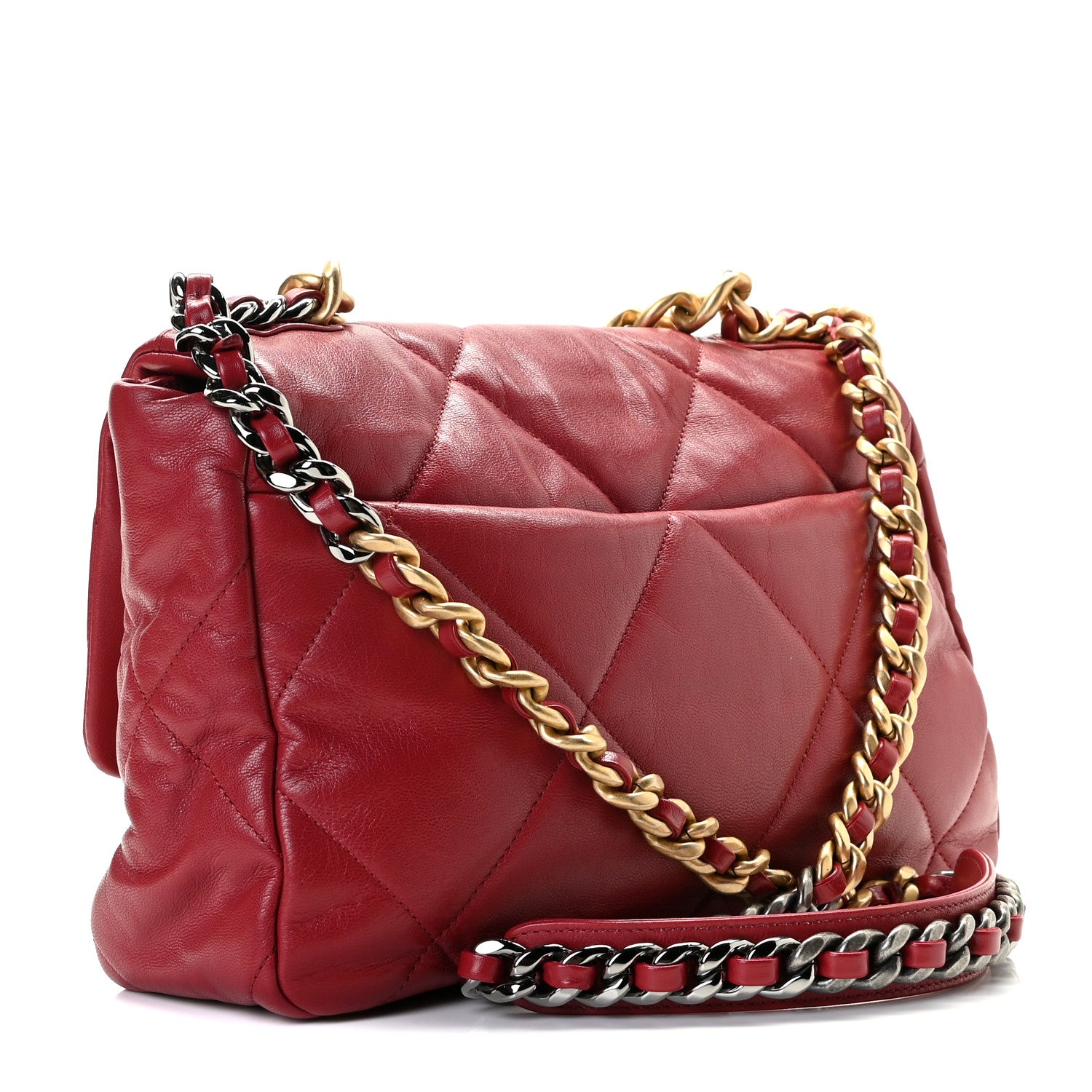 Chanel Lambskin Quilted Large Chanel 19 Flap Dark Pink 2 of 7