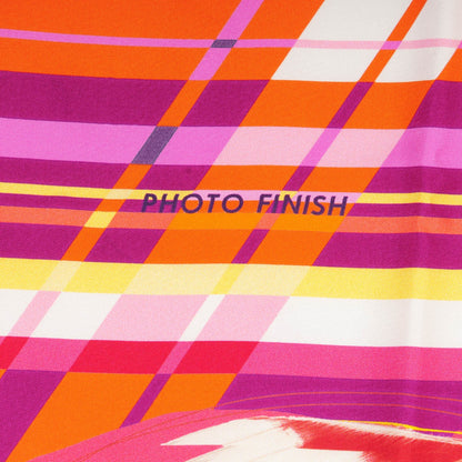 Hermes Silk Photo Finish Scarf 90 Fuchsia Orange Jaune Vif 4 of 6
