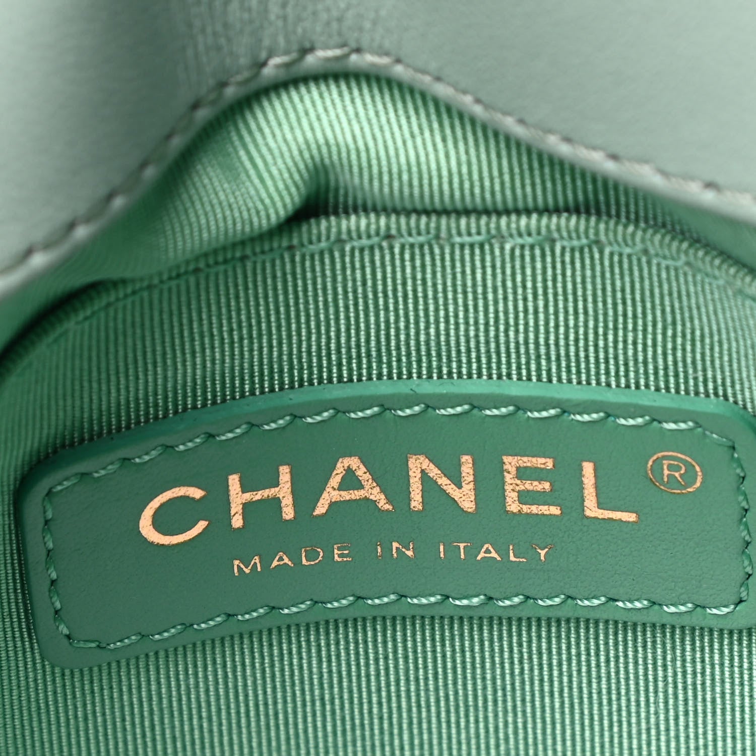 Chanel Lambskin Calfskin Quilted Strass Mania Mini Square Flap Light Green 6 of 9