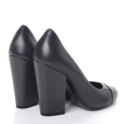 Chanel Lambskin Escarpins CC Pumps 36 Dark Grey 4 of 7
