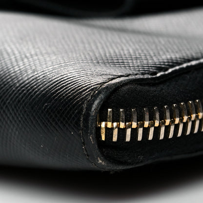 Prada Saffiano Fiocco Bow Zip Around Wallet Black 9 of 15