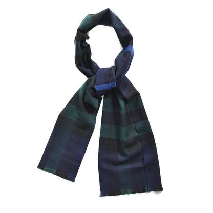 Burberry Wool Cashmere Giant Exploded Check Fringe Scarf Blue 1 of 3