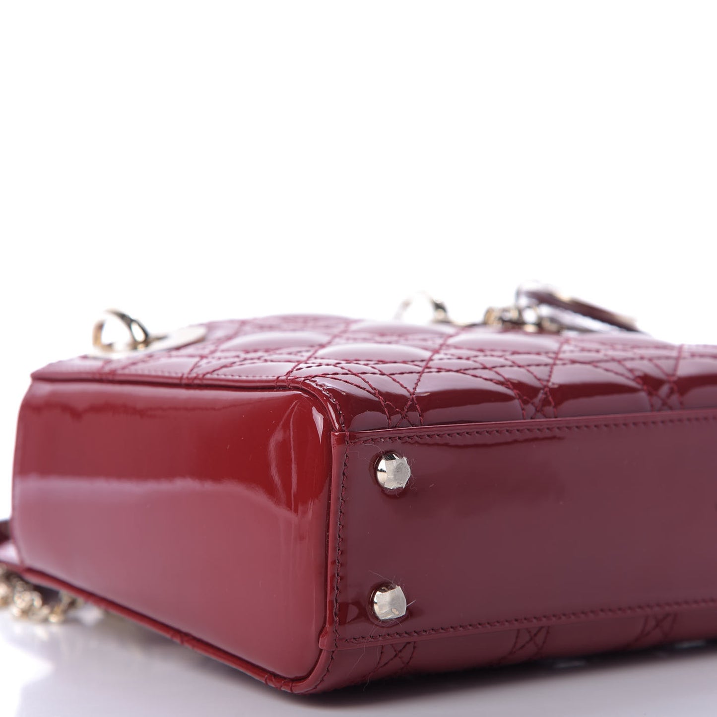 Patent Cannage Mini Lady Dior Red