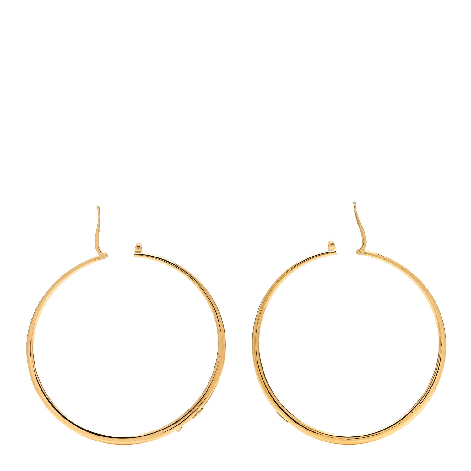 Roberto Coin 18K Yellow Gold XL Graduated Curved Hoop Earrings 3 of 4