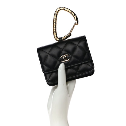 Chanel Lambskin Quilted CC Hook Card Holder Black 2 of 14