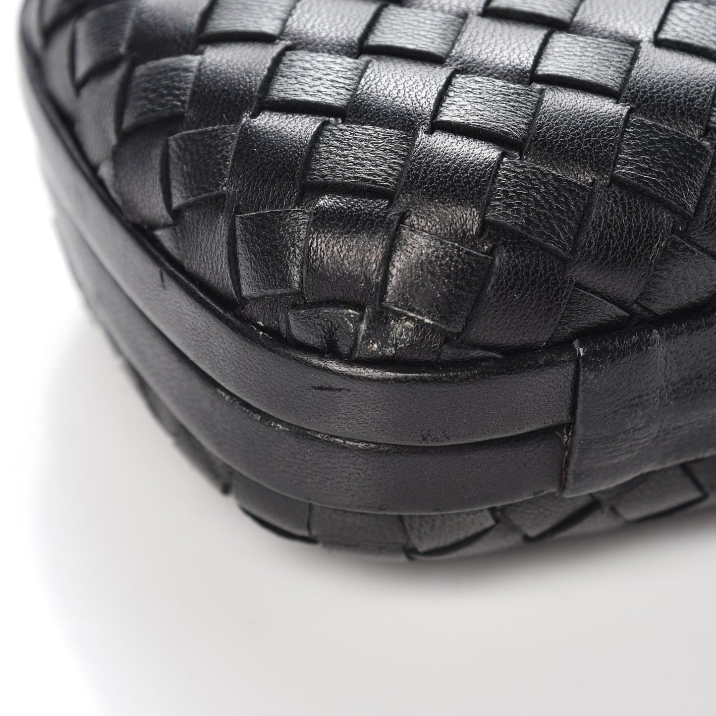 Nappa Intrecciato Knot Studded Clutch Black