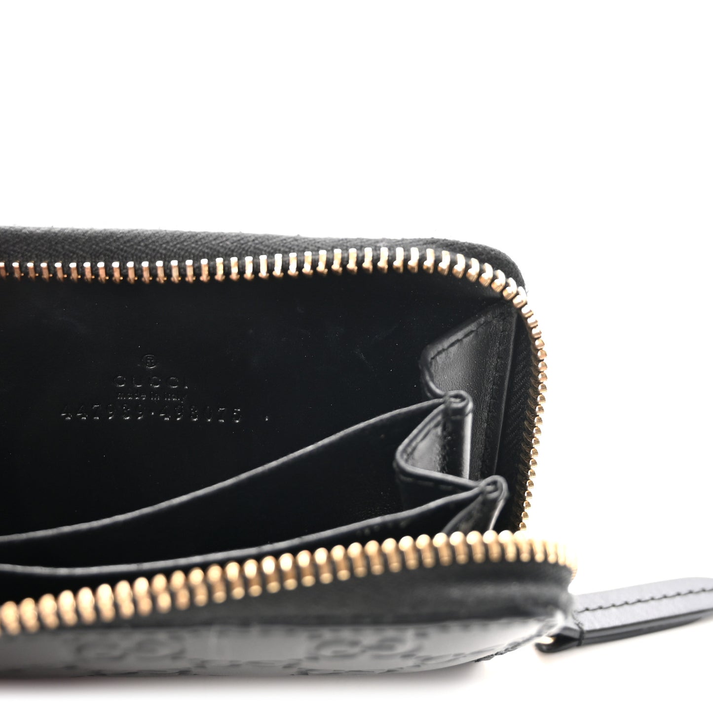 Guccissima Zip Around Card Case Black