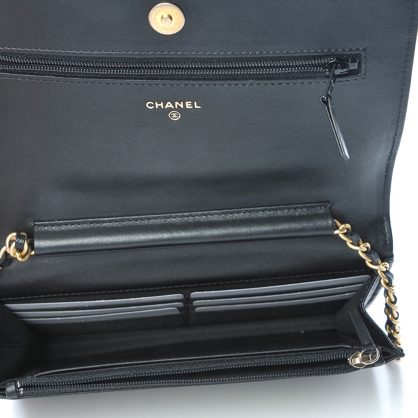 Caviar Quilted Boy Wallet On Chain WOC Black