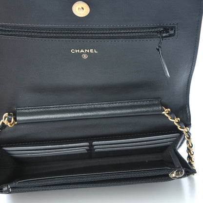 Chanel Caviar Quilted Boy Wallet On Chain WOC Black 5 of 9