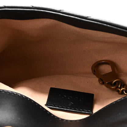 Gucci Calfskin Matelasse Super Mini GG Marmont Shoulder Bag Black 5 of 10