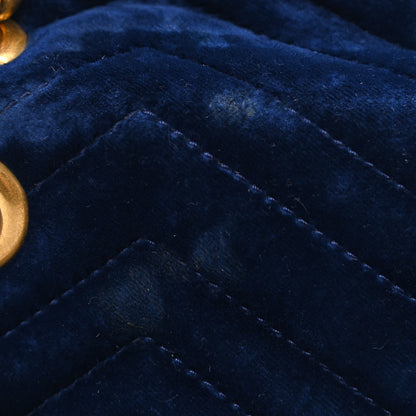 Gucci Velvet Matelasse Small GG Marmont Shoulder Bag Cobalt Blue 20 of 20