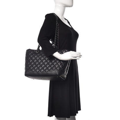 Chanel Calfskin Quilted Small Easy Shopping Tote Black 2 of 9