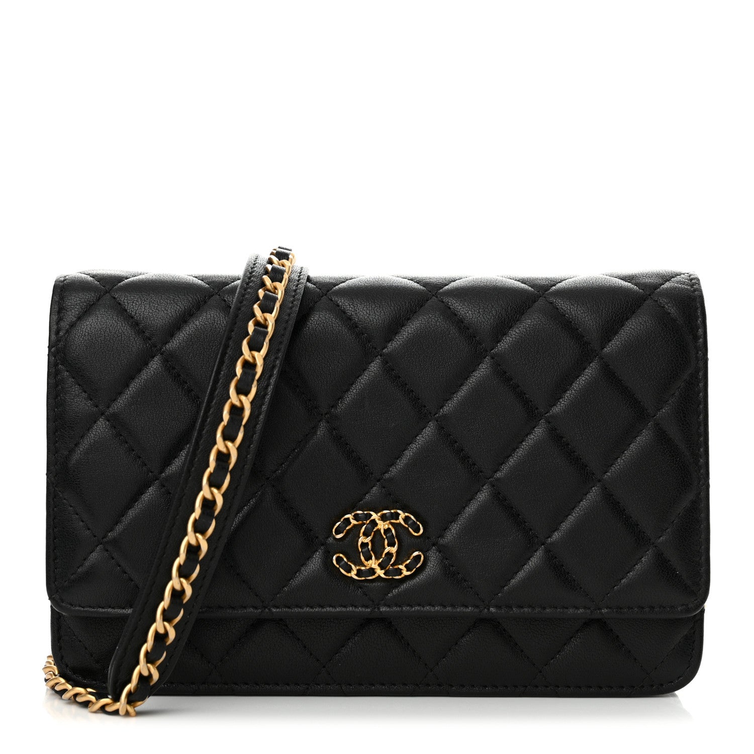 Chanel Lambskin Quilted Infinity Wallet On Chain WOC Black 1 of 14