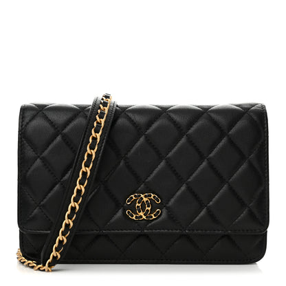Chanel Lambskin Quilted Infinity Wallet On Chain WOC Black 1 of 14
