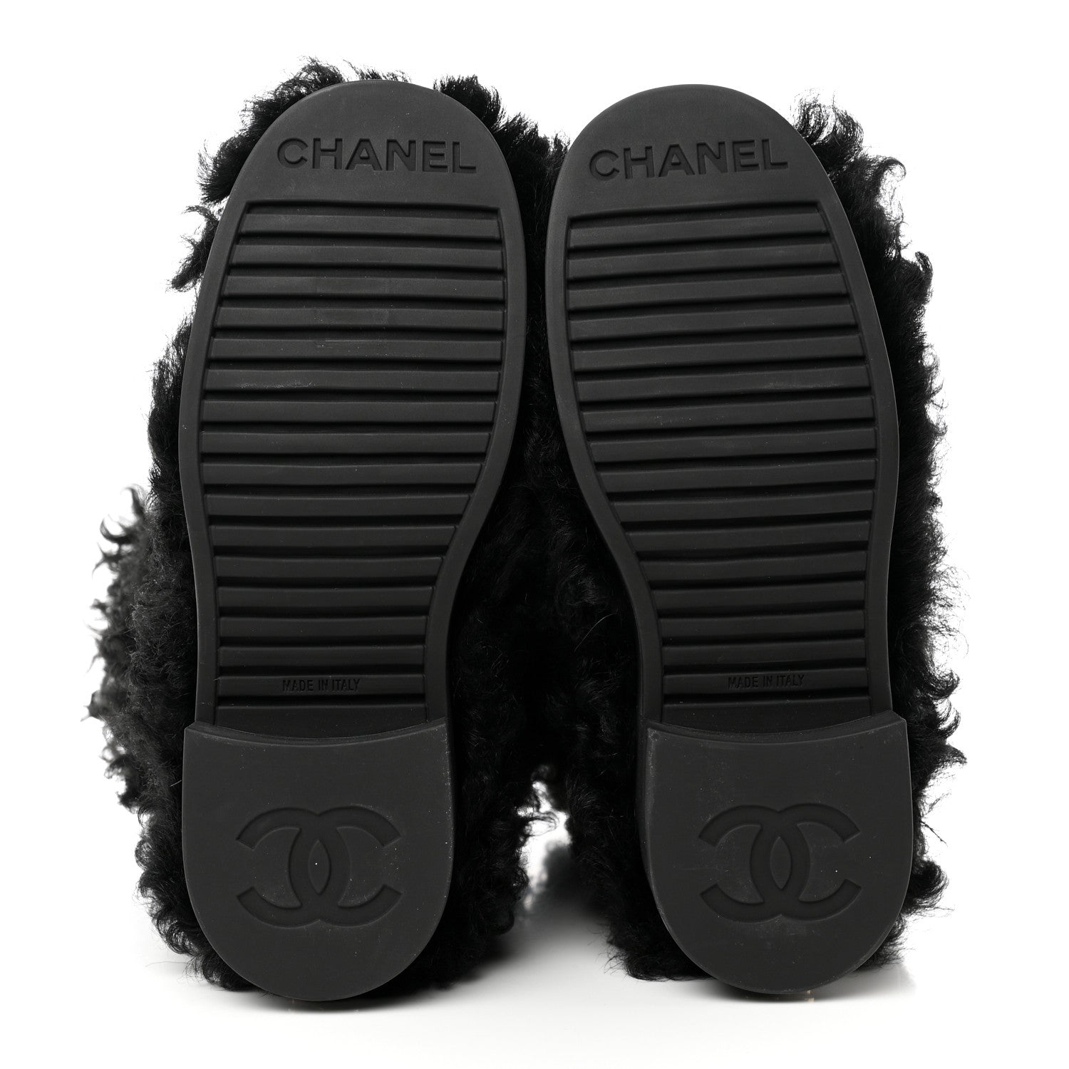 Chanel Shearling Sheepskin High Boots 36.5 Black 6 of 10