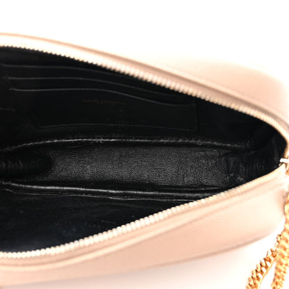 Saint Laurent Grain De Poudre Matelasse Monogram Mini Lou Camera Bag Dark Beige 5 of 13