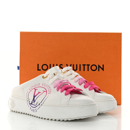 Louis Vuitton Calfskin LV Circle Printed Time Out Open Back Trainers 38 Fuchsia Pink 9 of 9