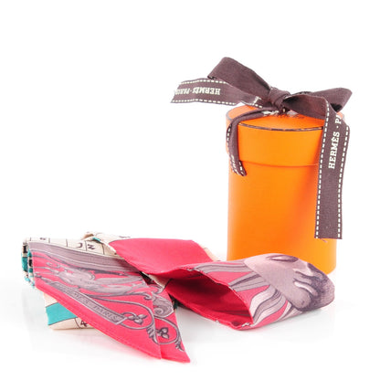 Hermes Silk Astrologie Twilly Rouge Grey Vert 6 of 6