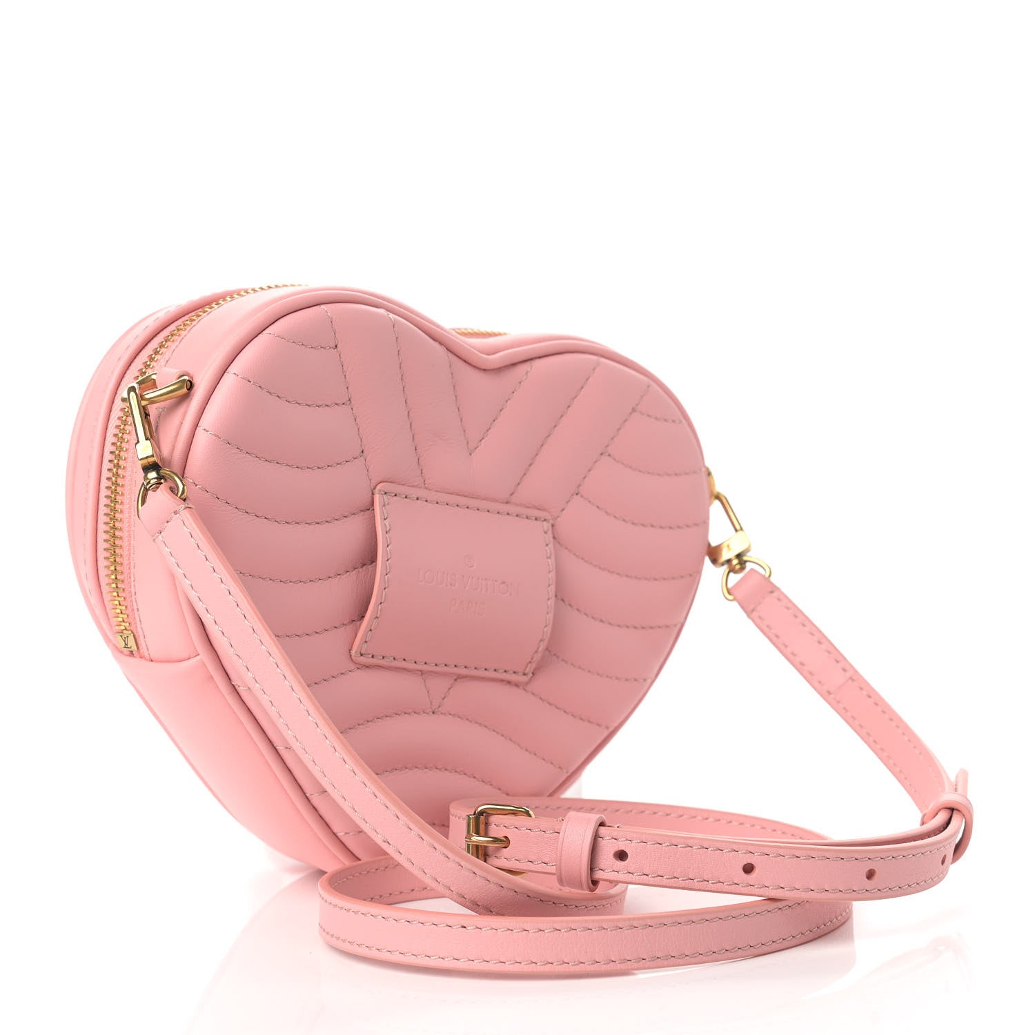 Louis Vuitton Calfskin Embellished New Wave Love Lock Heart Bag Rose Pomettes 3 of 9