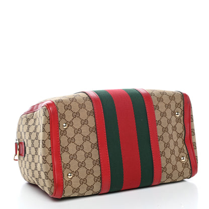 Gucci Monogram Vintage Web Medium Boston Red 4 of 11