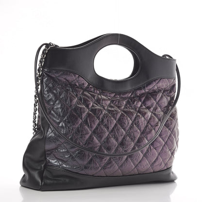 Chanel Aged Calfskin Quilted Large 31 Shopping Bag Black 3 of 10
